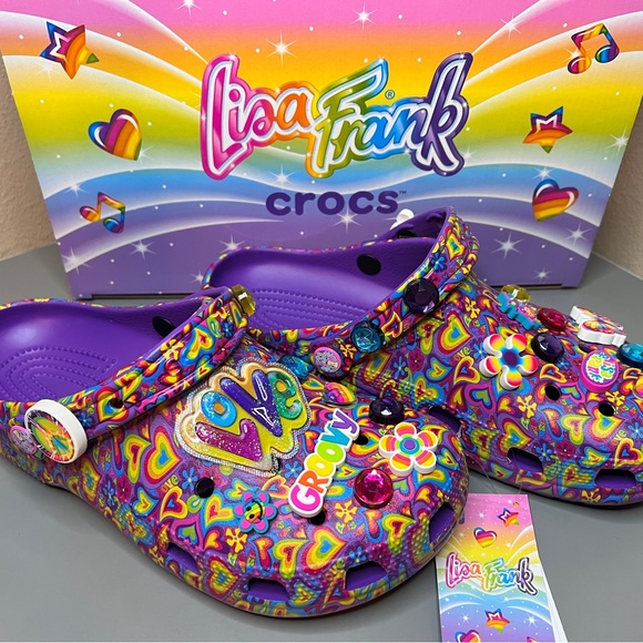 CROCS Shoes - Lisa Frank Crocs Clogs Neon Purple - Size 8